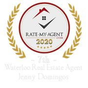 Top Rated Waterloo Real Estate Agent Badge for Jenny Domingos verified on 2021-01-08 by Rate-My-Agent.com